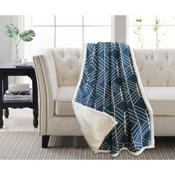 Esme Real Teal Sherpa Throw