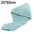 thumbnail image 2 of Paquete de 2 toallas de microfibra para secar el cabello para mujeres, turbante para el cabello antiencrespamiento súper absorbente, 2 of 5