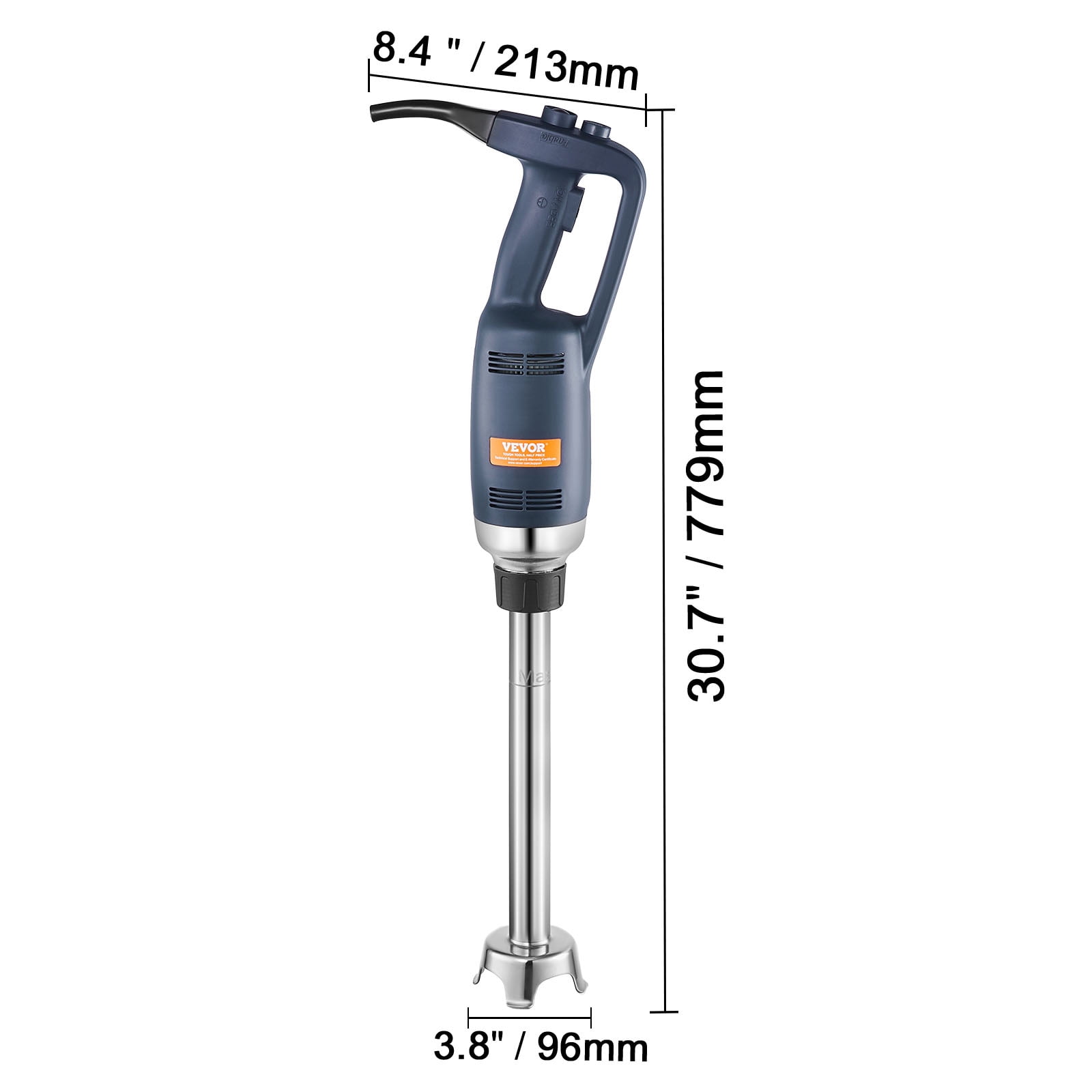 VEVOR Commercial Immersion Blender, 350W Heavy Duty Hand Mixer, 16 inch Stepless Variable Speed Mixer with Stainless Steel Blade, Multi-Purpose Portable Mixer for Soup, Sauces, Mashed Potatoes, Cream