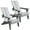 Gray, variant on Folding Adirondack Chairs Set of 2 Modern Plastic Chaises with Cup Holder for Outdoor Patio Garden Fire Pit