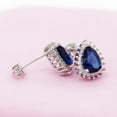 thumbnail image 4 of Uloveido Platinum Plated Dark Blue Teardrop Crystal Studs Earrings for Women R815 (Dark Blue), 4 of 7