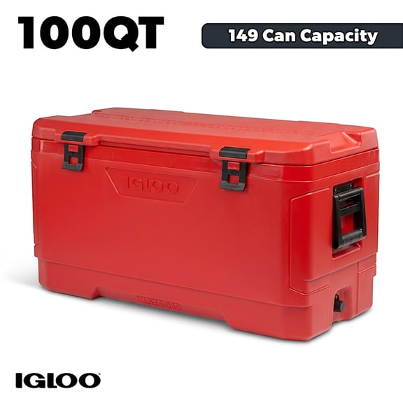 Igloo 100 QT Crawfish Hard-Sided Cooler, Red