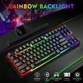 thumbnail image 6 of Wireless Keyboard and Mouse Combo, 87 Keys Rechargeable Gaming Keyboard Mouse Set, Silent Ergonomic Anti-Ghosting Keyboard, W/ 2.4G USB Receiver, 7 Color Backlit for Windows Desktop Laptop PC, 6 of 9