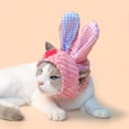 thumbnail image 6 of Tarmeek Easter Bunny Ear Cat Dog Hat, Easter Decor Knit Handmade Crochet Cat & Dog Headwear, Warm Soft Elastic Adjustable Pet Hat Easter Decorations for Small Medium Cat & Dog, 6 of 8