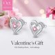 thumbnail image 2 of Forever Love Pendientes de tuerca con forma de corazón de plata de ley 925 con circonita de piedra natal, regalo de joyería de cumpleaños, regalos del día de San Valentín para muje, 2 of 5