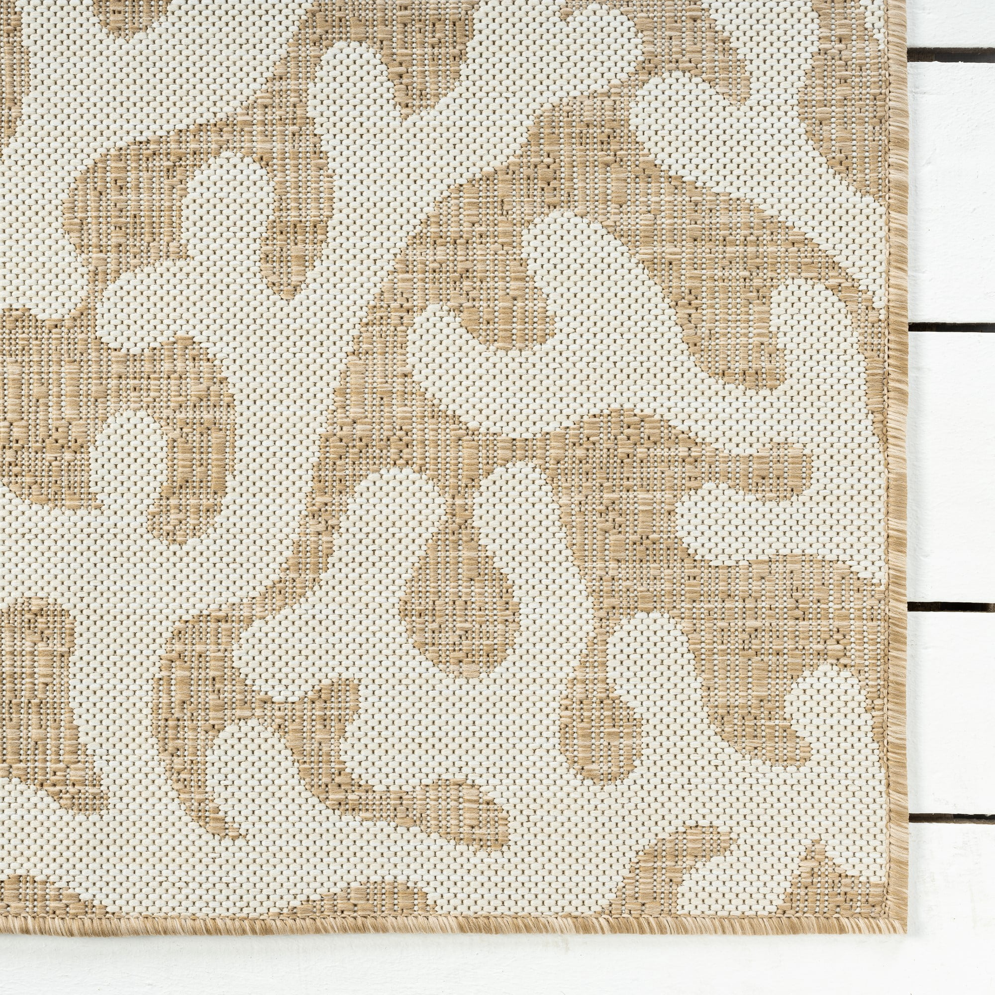 Ox Bay Dom Floral Nautical Performance Polypropylene Indoor Outdoor Area Rug, Beige, 5' x 7'