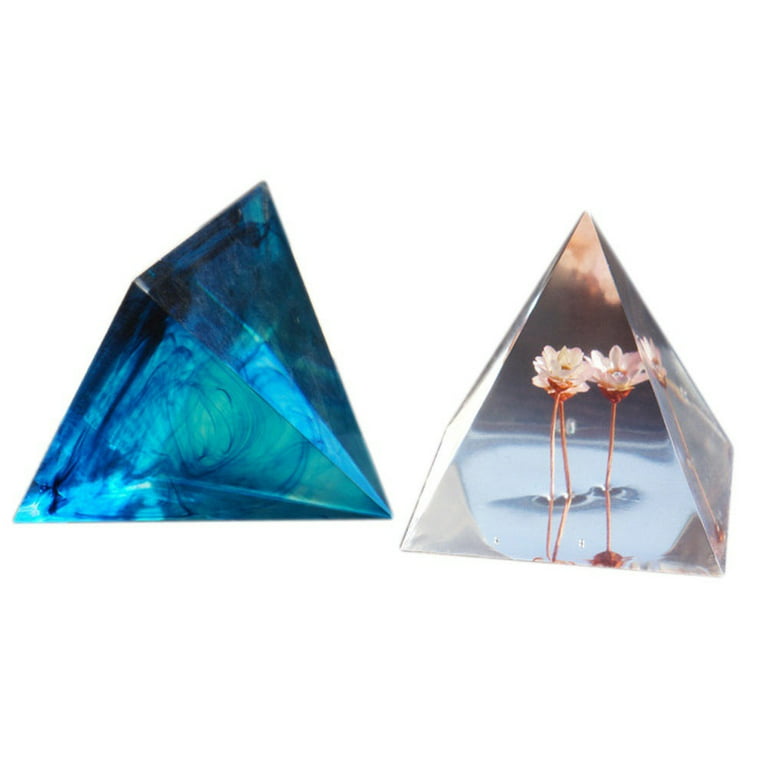 FUNSHOWCASE Assorted Pyramid and Cone Prism Resin Epoxy Mold for Jewelry,  Polymer Clay, Soap Making, Cabochon Gemstone Crafting Projects 5-Count