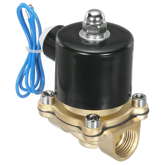 Brass Electric Solenoid Valve, 1/2" NPT 12V DC Air Valve Normally Closed Water Gas Fuel Diesel Oil