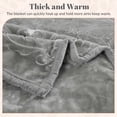 thumbnail image 4 of WOOW DEPOT Full Queen Heavy Fleece Bed Blanket 1 PCS, 7.72 lbs 78.7" x 90.5", Reversible Thick Embossed Velvet Soft Warm Mink Blanket for All Season, Charcoal Gray, 4 of 8