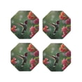 thumbnail image 1 of Vsdgher Humming Bird 1 Print Leather Coasters for Drinks, Durable Drink Coasters 4 Set for Tabletop Protection, Luxurious Home Décor and Housewarming Gift-Octagon, 1 of 6