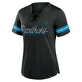 thumbnail image 2 of Women's Fanatics Black Carolina Panthers Play Script Lace-Up T-Shirt, 2 of 3