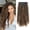 Dark Golden Brown with Highlight, variant on Clip in Hair Extensions, 4PC Silk Hair Extensions Long Soft Natural Hairpiece 20 Inch Curly Hair Extension for Women