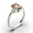 thumbnail image 3 of Dazzling Minimalist 1.50 Carat Oval Cut Morganite And Diamond Moissanite Engagement Ring, Wedding Ring in 925 Sterling Silver With 18k White Gold Plating Gift For Loveria, Promise Ring, 3 of 3