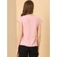 thumbnail image 5 of Camiseta Manga Tulipán Cuello En V Allegra K Rosa claro XS, 5 of 6