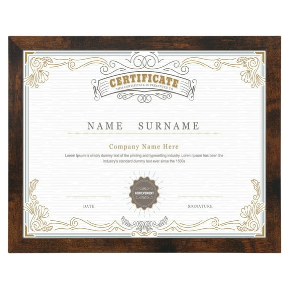 8.5x11 Picture Frame Brown Photo Frame for Wall Mounted and Tabletop Display