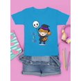 thumbnail image 3 of Halloween Girl W Cute Balloon T-Shirt Juniors -Image by Shutterstock,  Medium, 3 of 4