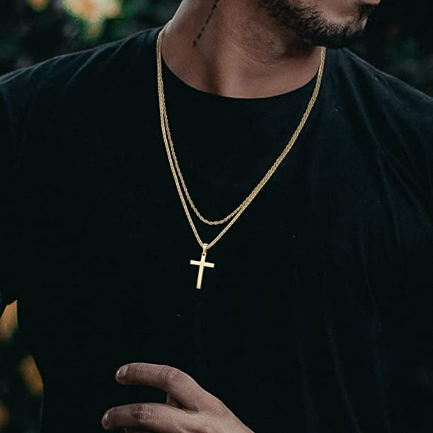Rope chain with cross pendant deals
