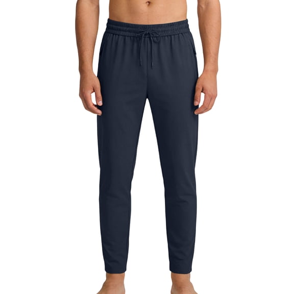 JUUYY Men's Sweatpants with Zipper Pockets Elastic Waist Drawstring Lightweight Joggers Pants Loose Workout Athletic Casual Pants Blue XXXL