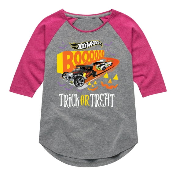 Hot Wheels - Trick Or Treat - Toddler And Youth Girls Raglan Graphic T-Shirt