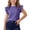 Purple, variant on Girls' Ruffle Sleeve Ribbed Top, Flutter Short Sleeve Casual T-Shirt, Soft Solid Color Summer Blouse for Kids School Daily Wear