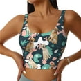 thumbnail image 2 of Haiem Labrador Retriever Dog Pattern Womens Sports Bra - U Neck Padded Low Impact Yoga Bra Workout Crop Top Gym Moisture-Wicking Workout Vest -, 2 of 9