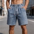 thumbnail image 6 of KeShDi Plus Size Jeans Shorts Mens Shorts Gym Shorts Summer Denim Shorts Men's Summer Style Loose Straight Tube Light Blue L, 6 of 6
