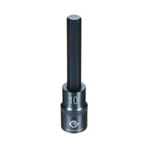 Uxcell 1/2" Drive Impact Hex Bit Socket 10mm Metric 4" Length S2 Steel, Blue