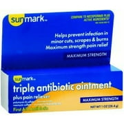 sunmark First Aid Antibiotic with Pain Relief Ointment 1 Ounce Tube, 49348060072 - SOLD BY: PACK OF ONE