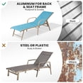 thumbnail image 3 of Crestlive Chaise Lounge Chair Outdoor with Armrests, 4PCS Pool Lounge Chairs, Aluminum 5-Positions Lounger (Blue), 3 of 6