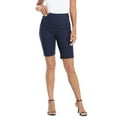 thumbnail image 5 of HDE Pull On Bermuda Shorts For Women Mid Rise 10" Inseam Shorts with Pockets Navy - L, 5 of 6