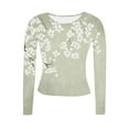 thumbnail image 5 of Ailaofu Long Sleeve Tops for Women Round Neck Floral Blouse Layering Fitted Going Out Top, 5 of 6