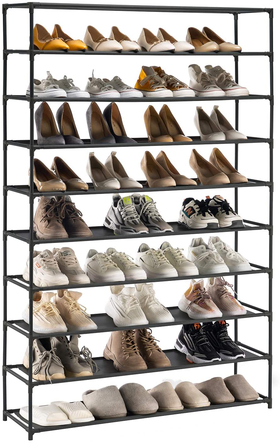 10 Tiers Shoe Rack, 50 Pairs Large Shoe Rack Organizer, Space Saving Shoe Shelf, NonWoven