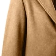 thumbnail image 5 of Nmnitkp Men's Solid Color Notched Lapel Single‑Breasted Mid‑Long Wool Blend Overcoat Long Sleeve Pocket Trench Coat for Fall Winter Business Casual Daily Street Outfits Khaki,XL, 5 of 9