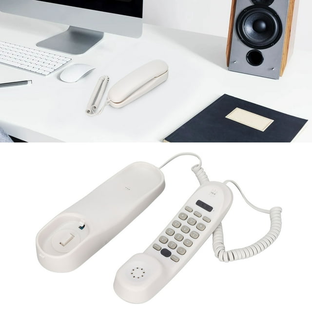 Teléfono Montable En La Pared, Función De Pausa Función De Rellamada Para Ahorrar Espacio Teléfono Con Cable Sin Batería Multiusos Para La Escuela Para El Hogar