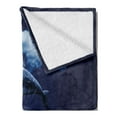 thumbnail image 2 of Whale Soft Flannel Fleece Throw Blanket, Surreal Art Hot Air Balloon Aeroplane in Sky Clouds Animal Fish Nautical, Cozy Plush for Indoor and Outdoor Use, 70" x 90", Navy Blue Fern Green, by Ambesonne, 2 of 5