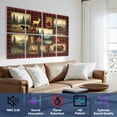 thumbnail image 3 of Hunting 8 Pack Art Acoustic Panels Sound Absorbing Bear Cabin Plaid Farmhouse Retro Country Woodland Decorative Soundproof Wall Panels Self Adhesive for Game Room Man Cave Bedroom 48"x32", 3 of 7