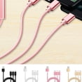 thumbnail image 2 of Methold Cable de carga USB 3 en 1, Cable de datos tipo C tejido de nailon, Cable de carga para Cargadores de dispositivos electrónicos específicos rosa dorada, 2 of 6