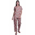 thumbnail image 1 of Moomaya Ensemble de Pyjama à Manches Courtes Imprimé pour Femmes Chemise de Nuit Boutonnée Imprimée, 1 of 6