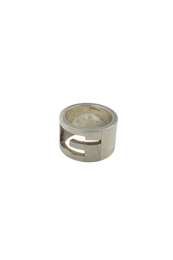 Pre-Owned Gucci Branded G Ring in Sterling Silver for Men