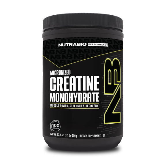 NutraBio Pure Creatine Monohydrate Powder Supplement, Unflavored, (500g) - Supports Bulk Muscle Energy, Recovery, and Strength - for Men and Women