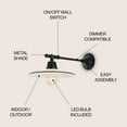 thumbnail image 4 of JONATHAN Y Bonner 12" 1-Light Farmhouse Industrial Indoor/Outdoor Iron LED Victorian Arm Outdoor Sconce, White, 4 of 7