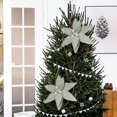 thumbnail image 5 of Christmas Glitter Flowers, Artificial Poinsettia Flower Ornament, Shining Christmas Tree Decorations, Holiday Floral Decor for Wreath Garland Wedding Party Xmas Home Decoration,Light Gray, 5 of 7