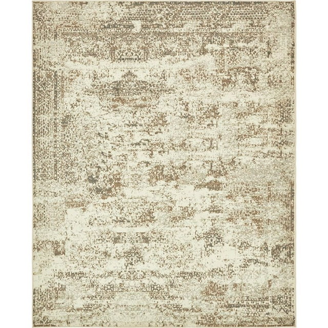 Unique Loom Tuareg Traditional Vintage Rug 8' x 10' Rectangle Beige/Brown