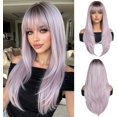 thumbnail image 1 of Yanonmyfd Black Wigs for Women Long Wig with Bangs Natural Straight Wigs Synthetic Hair Heat Resistant Wigs for Daily Party Cosplay Wear, 1 of 38