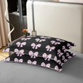 thumbnail image 4 of Erosebridal Housse de Couette en Coton 100 % avec Nœud Papillon Violet, Imprimé Guépard, Taille Simple, Décor Style Princesse, Réversible 2 Pcs (Sans Couette), 4 of 6