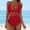 Red, variant on Otvok One-Piece Tankinis Womens Sleeveless Solid Bikini Set Swimsuit Push-Up Padded Swimwear Beachwear