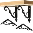 thumbnail image 2 of de 2 soportes de estante con tornillos Accesorios flotantes Estante decorativo Estante de pared Soportes de estante de pared para Negro 190x140mm perfecl estante de pared, 2 of 8