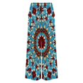 thumbnail image 5 of Floral Pattern Vibrant Colors Symmetry Women's Casual Wide Leg Pants Comfort Pockets Elastic Waist Loose Fit Pants, 5 of 7