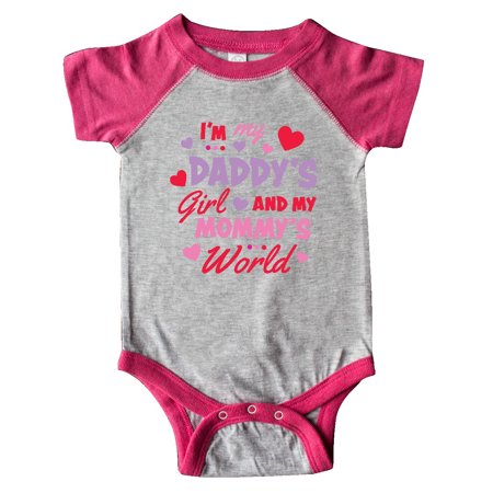 

Inktastic Valentine s Day I m My Daddy s Girl and My Mommy s World Gift Baby Girl Bodysuit