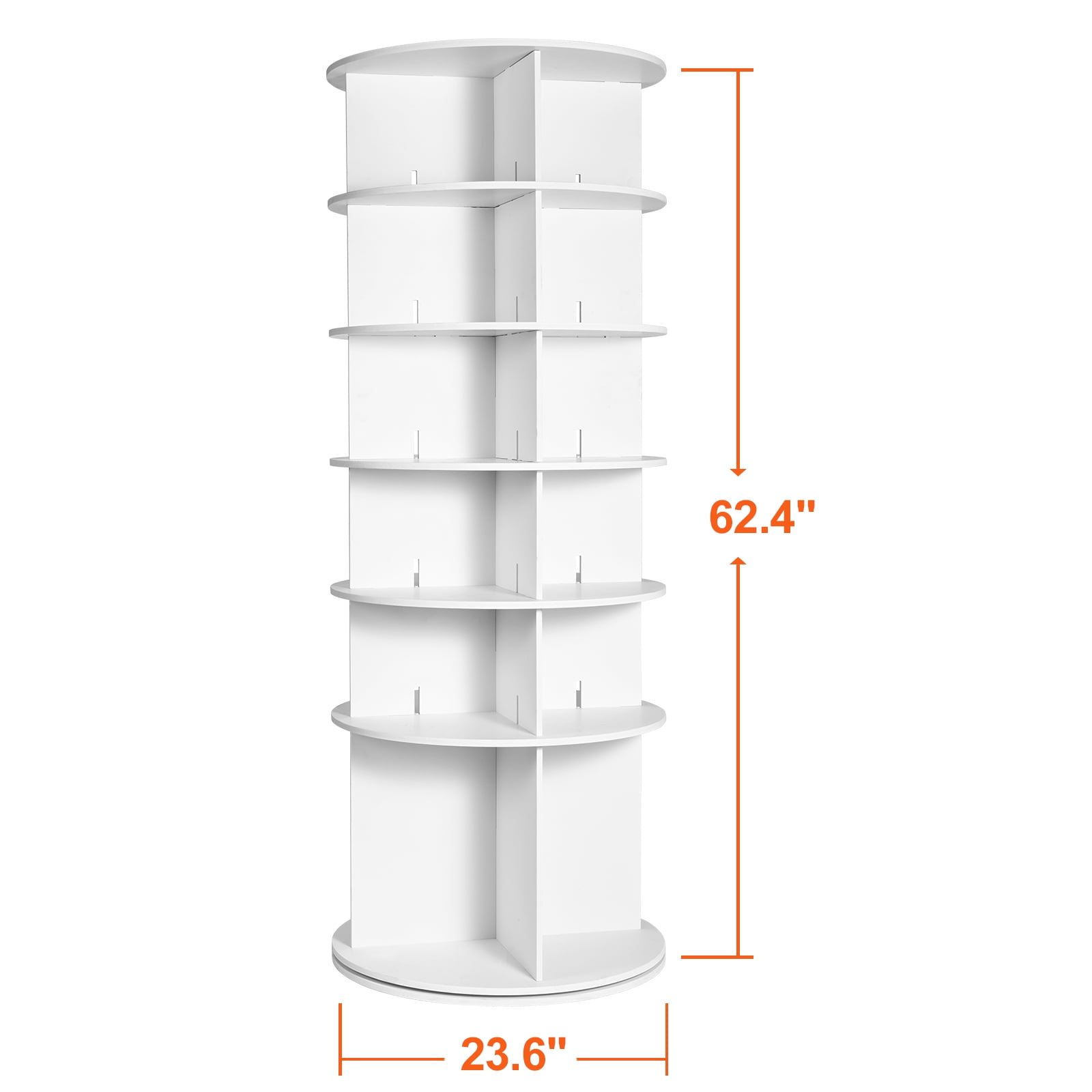 KFFKFF 6-Level Circular Shoe Rack, 360° Rotational Footwear Display, Round Shoe Storage Carousel, Convenient Shoe Organization System, Perfect for Bedroom, Lounge, Hallway, White